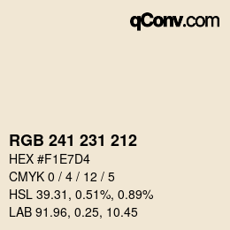 カラーコード: RGB 241 231 212 | qconv.com