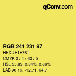 Color code: RGB 241 231 97 | qconv.com