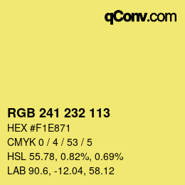 Color code: RGB 241 232 113 | qconv.com