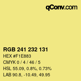 カラーコード: RGB 241 232 131 | qconv.com