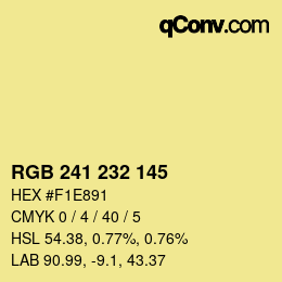 Color code: RGB 241 232 145 | qconv.com