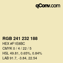 Color code: RGB 241 232 188 | qconv.com