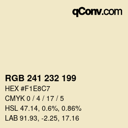 Color code: RGB 241 232 199 | qconv.com