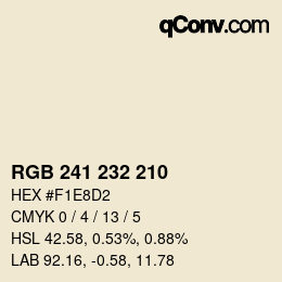 Farbcode: RGB 241 232 210 | qconv.com
