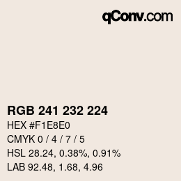 Color code: RGB 241 232 224 | qconv.com