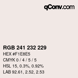 Farbcode: RGB 241 232 229 | qconv.com