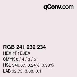 Color code: RGB 241 232 234 | qconv.com