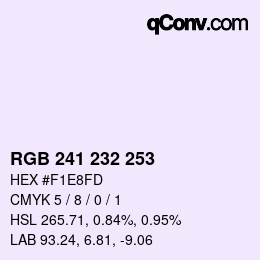 Color code: RGB 241 232 253 | qconv.com