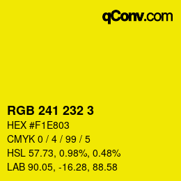 カラーコード: RGB 241 232 3 | qconv.com
