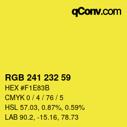 カラーコード: RGB 241 232 59 | qconv.com