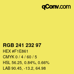カラーコード: RGB 241 232 97 | qconv.com