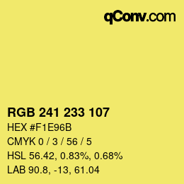 Farbcode: RGB 241 233 107 | qconv.com - big