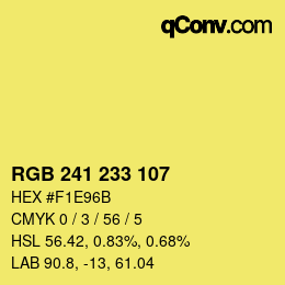 Color code: RGB 241 233 107 | qconv.com