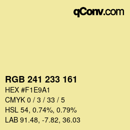 Color code: RGB 241 233 161 | qconv.com