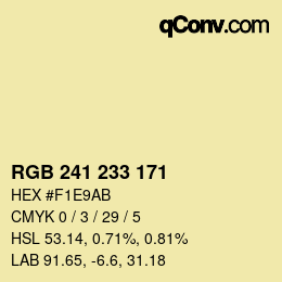 カラーコード: RGB 241 233 171 | qconv.com