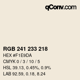 カラーコード: RGB 241 233 218 | qconv.com