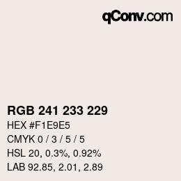 Color code: RGB 241 233 229 | qconv.com