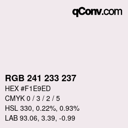 Color code: RGB 241 233 237 | qconv.com