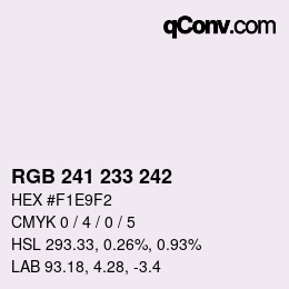 Color code: RGB 241 233 242 | qconv.com