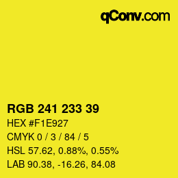 Color code: RGB 241 233 39 | qconv.com