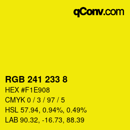 Color code: RGB 241 233 8 | qconv.com