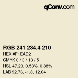 カラーコード: RGB 241 234.4 210 | qconv.com