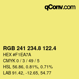 カラーコード: RGB 241 234.8 122.4 | qconv.com