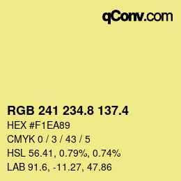 カラーコード: RGB 241 234.8 137.4 | qconv.com