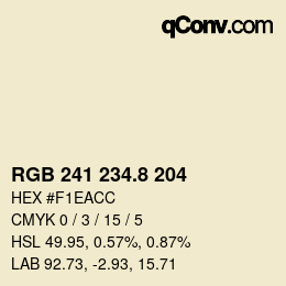 カラーコード: RGB 241 234.8 204 | qconv.com
