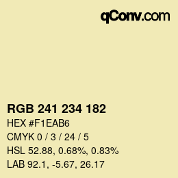 Color code: RGB 241 234 182 | qconv.com