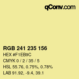 Color code: RGB 241 235 156 | qconv.com