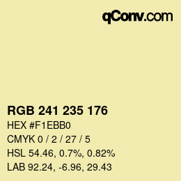 カラーコード: RGB 241 235 176 | qconv.com