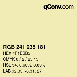 Color code: RGB 241 235 181 | qconv.com