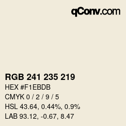 Código de color: RGB 241 235 219 | qconv.com
