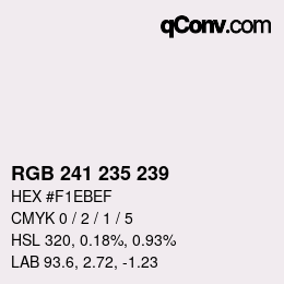 カラーコード: RGB 241 235 239 | qconv.com