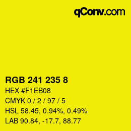 Color code: RGB 241 235 8 | qconv.com