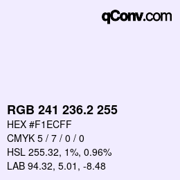 Color code: RGB 241 236.2 255 | qconv.com