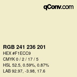 カラーコード: RGB 241 236 201 | qconv.com
