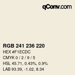 Farbcode: RGB 241 236 220 | qconv.com