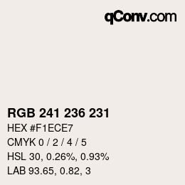 Code couleur: RGB 241 236 231 | qconv.com