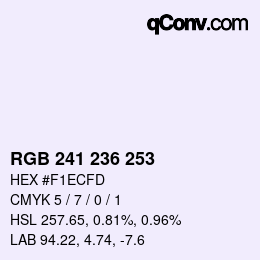 Color code: RGB 241 236 253 | qconv.com
