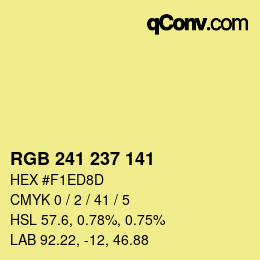Color code: RGB 241 237 141 | qconv.com