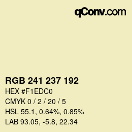 Farbcode: RGB 241 237 192 | qconv.com