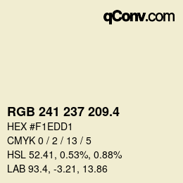 カラーコード: RGB 241 237 209.4 | qconv.com