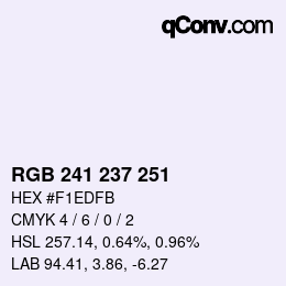 Color code: RGB 241 237 251 | qconv.com