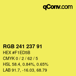 Color code: RGB 241 237 91 | qconv.com