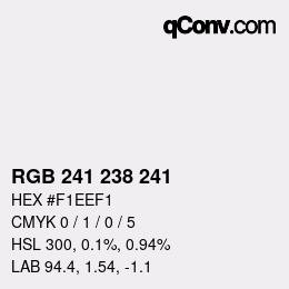 Color code: RGB 241 238 241 | qconv.com