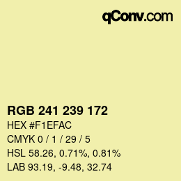 Color code: RGB 241 239 172 | qconv.com