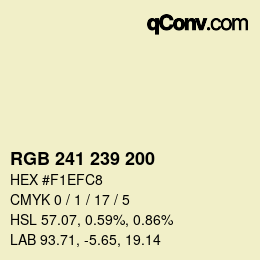 Farbcode: RGB 241 239 200 | qconv.com