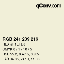 Farbcode: RGB 241 239 216 | qconv.com